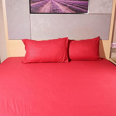 Pillow Cover Non-Framed Glace Cotton 300 TC - Striped - Bubble Gum Pink