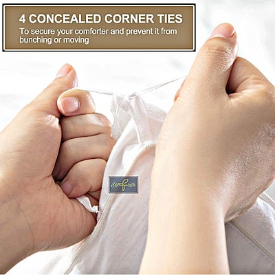 Duvet / Comforter / Raji Cover Glace Cotton 300 TC - Striped - White