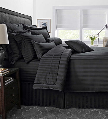 Duvet / Comforter Cover Glace Cotton 300 TC - Striped - Black Duvet / Comforter Cover Glace Cotton 300 TC - Striped - Black