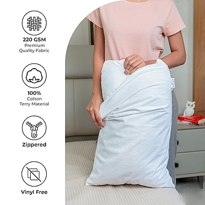 Terry Pillow Protector - White Terry Pillow Protector - White