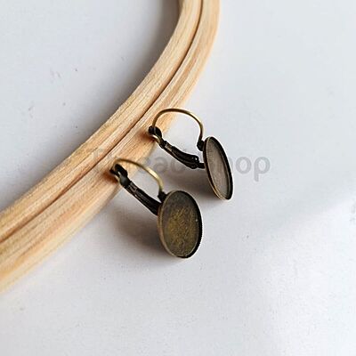 Leverback Earring Antique Bronze Oval