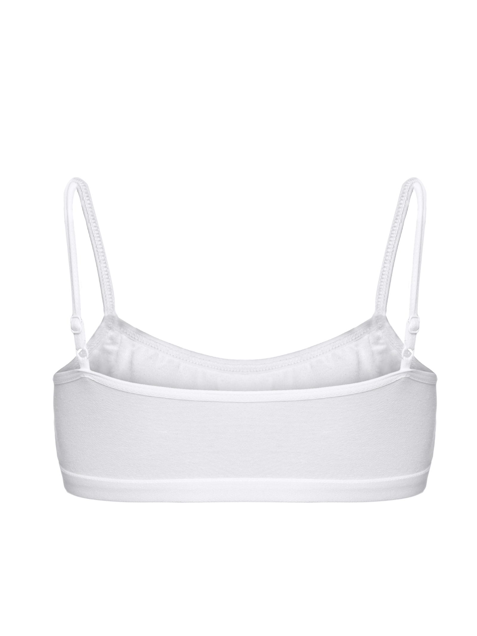 Girls Padded Training Bra, Crop Cami Training Bras for Girls. Sports bra with Non-Removable Padding, Uniform bra, Starter Bra, Begginers Bra White and Black (pack of 2)