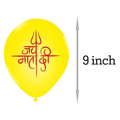 The Magic Balloons Store-Happy Navratri customized Balloons, Navratri decorations at mandap/ home Pack of 30 multicolour Metallic yellow, metallic orange metallic white balloons- 181475