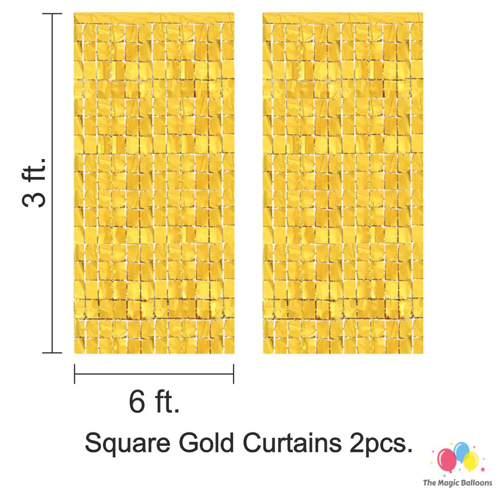 The Magic Balloons -Happy 50th Birthday Balloons, Happy Birthday Banner Black, Golden Curtain, Magic Candle & Party popper