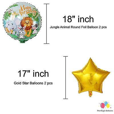 The Magic Balloons Store- Jungle Theme Balloons for Animal Theme Birthday Party/Decorations Supplies Jungle Theme Happy Birthday Decoration Pack of 30 pcs -181589