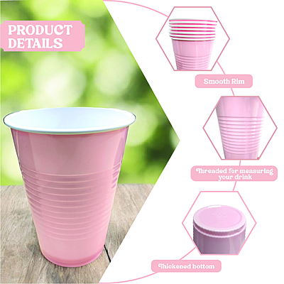 The Magic Balloons-Set of 20 | Beer Pong Glass | Pink Drinking Cup | Drinking Glass for New Year Bachelor Retirement Diwali Wedding Adults Parties and Games | Party Suppliers | 16 OZ