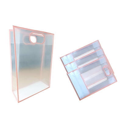 Pack of 6 – Transparent  Goodie Bags Clear Gift Bags Medium Brown Bags for Return Gift and More