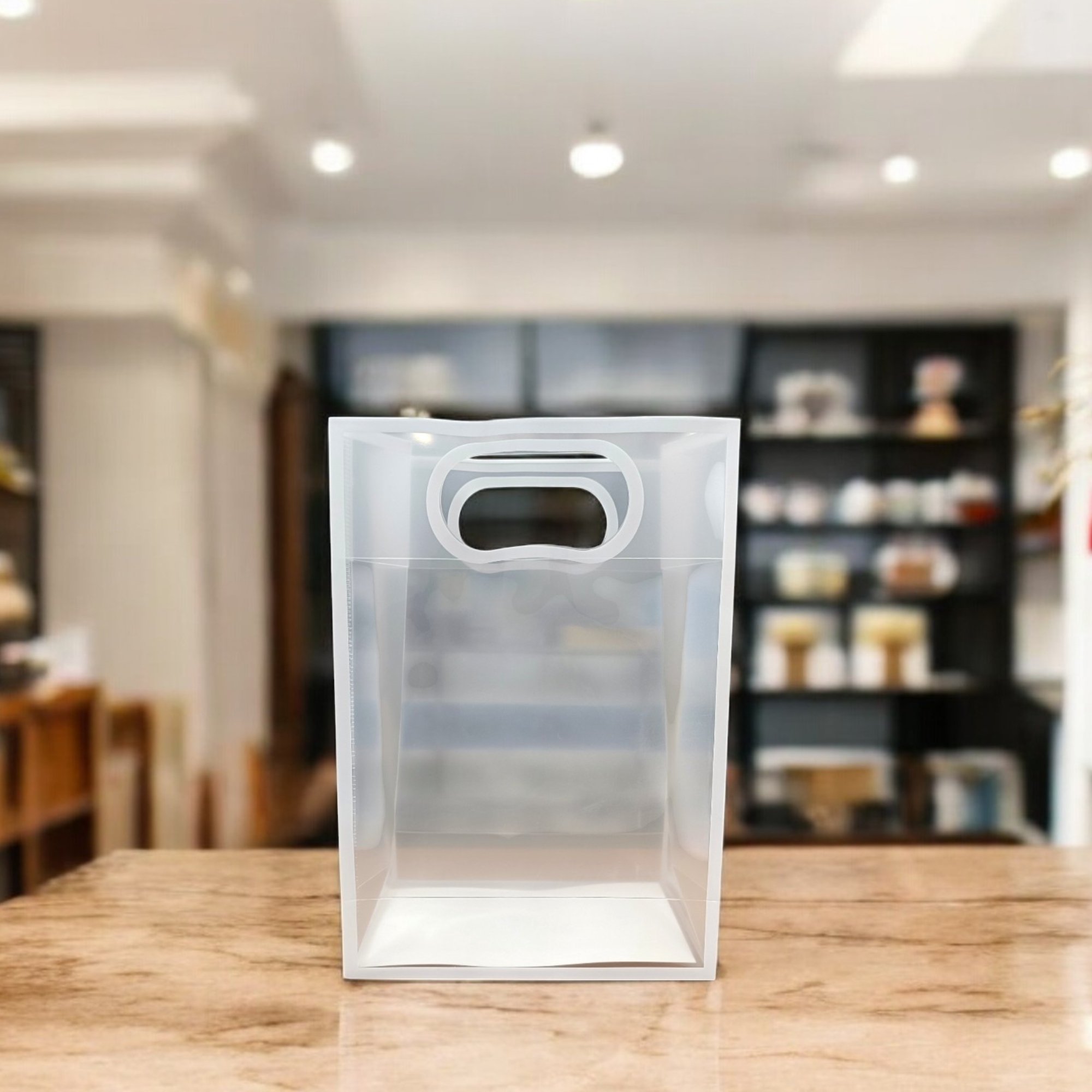 Small Size -6 Pcs White Transparent Goodie Bags – Clear Gift Bags for Valentine's Day Wedding Return Gifts Birthday Party Festivals Events