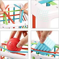 Shape Sorter Interactive Toy, Montessori Toys 6 in 1 Baby Sensory Toys for Kids Educational Learning