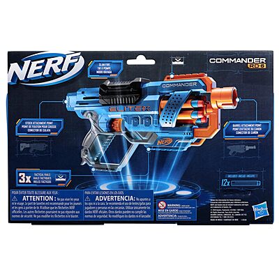 Nerf Elite 2.0 Commander Rd-6 Blaster, 12 Darts, 6-Dart Rotating Drum