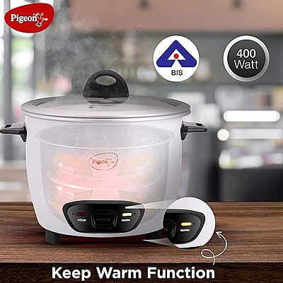 Pigeon Joy 1.0 SDX 1-Liter 400-Watt Rice Cooker (White)