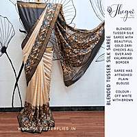 BLENDED TUSSER SILK SAREE  YBRSTUS23594