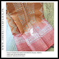 TISSUE TUSSER SILK SAREE SFHSTES23681 TISSUE TUSSER SILK SAREE SFHSTES23681
