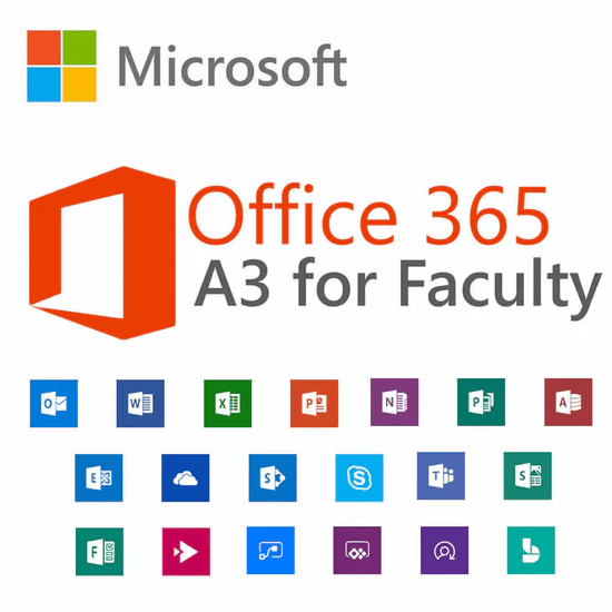 MS Ofice365 A3 for Faculty Academic (1 year) License CSP (Office Apps + email/Teams) MS Ofice365 A3 for Faculty Academic (1 year) License CSP (Office Apps + email/Teams)