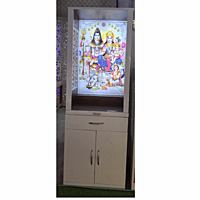 Shiv Parivar Mandir with Printed Acrylic and Storage Space - Sehrawat Brothers Shiv Parivar Mandir with Printed Acrylic and Storage Space - Sehrawat Brothers