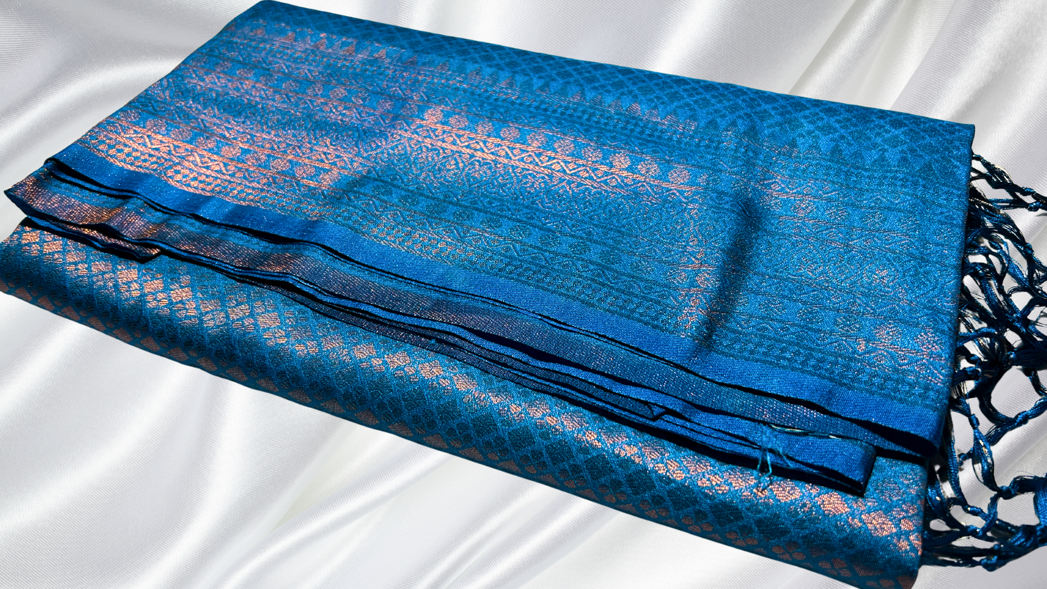 Softy Kubera Single Color Silk Saree - Aqua Blue