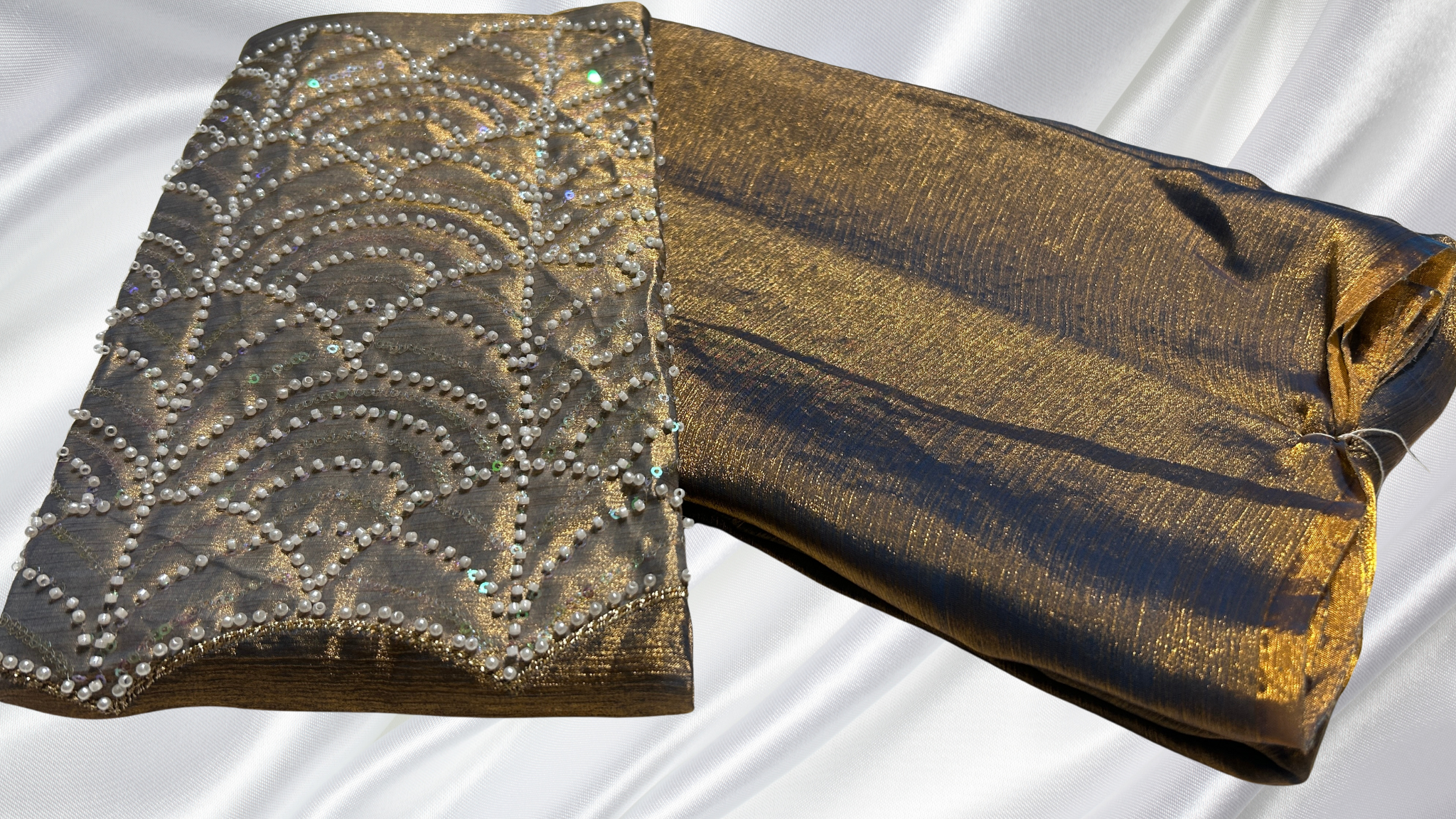 Space Silk Designer Saree - Gold Ink Blue