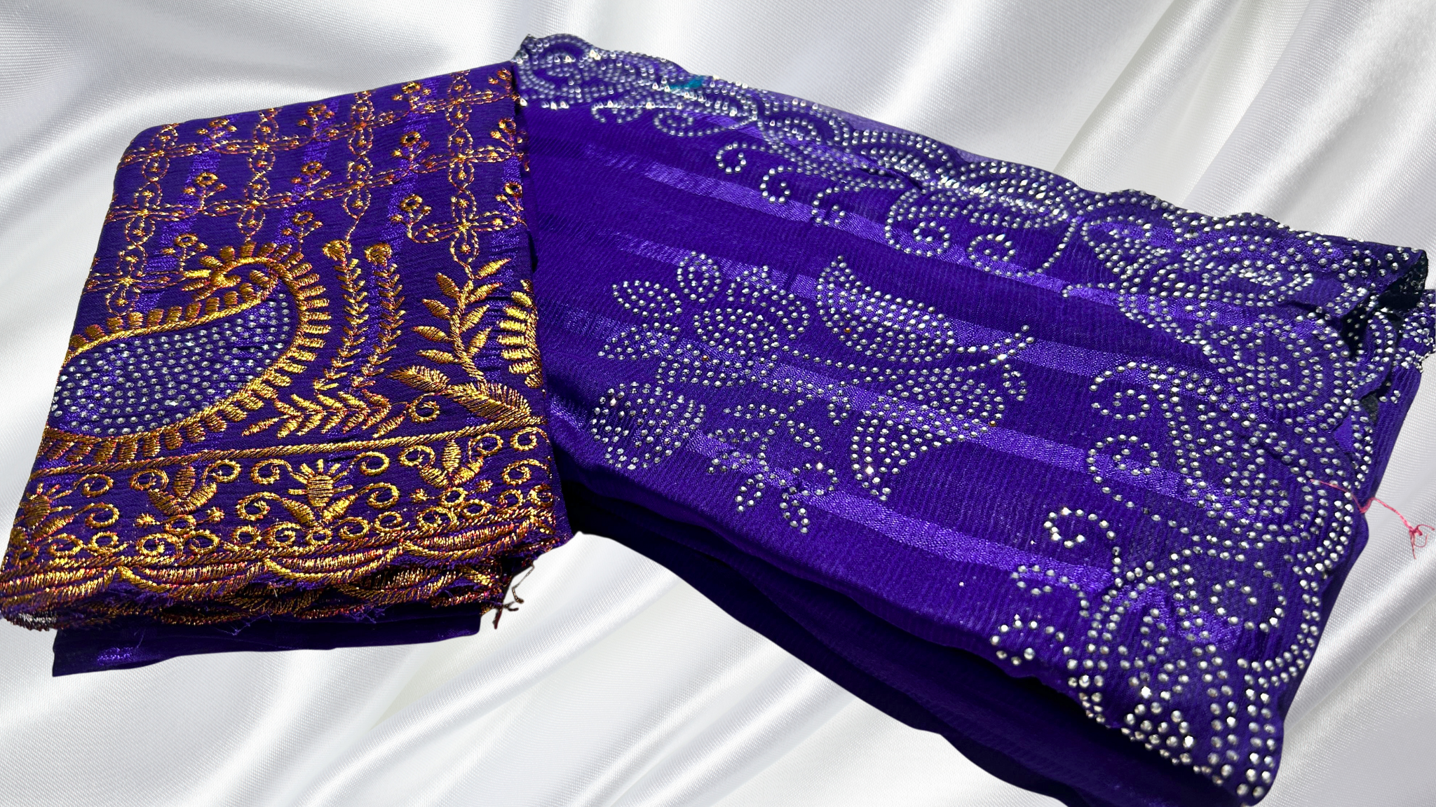 Durbin Popcorn Stone Designer Saree - Purple