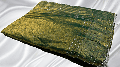 Darbar Space Silk Stone Work Saree - Golden Green