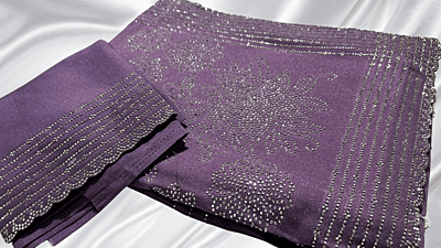 Star Siroski Crepe Designer Saree - Lavendar