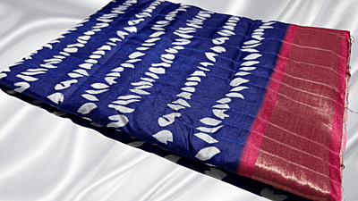 Kalankari Digital Silk Jari Saree - Violet Blue
