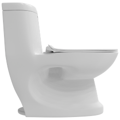 OPC-18112PP Elite Washdown One Piece Closet S Trap (9" Inch) With Soft Close Seat Cover, Hinges, Fixing Accessories Set and Accessories Set, Cistern Fittings