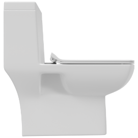 OPC-23121PP Solo Washdown One Piece Closet P Trap With Soft Close Seat Cover, Hinges, Fixing Accessories Set and Accessories Set, Cistern Fittings