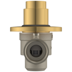 MP-GG-5220 Metropole Forged Brass WC Flush Valve 32mm (1.25" Inch) With Exposed Shut Off Provision & Round Plate (Glossy Gold)