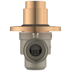 MP-RG-5219 Metropole Forged Brass WC Flush Valve 25mm (1" Inch) With Exposed Shut Off Provision & Round Plate (Rose Gold)
