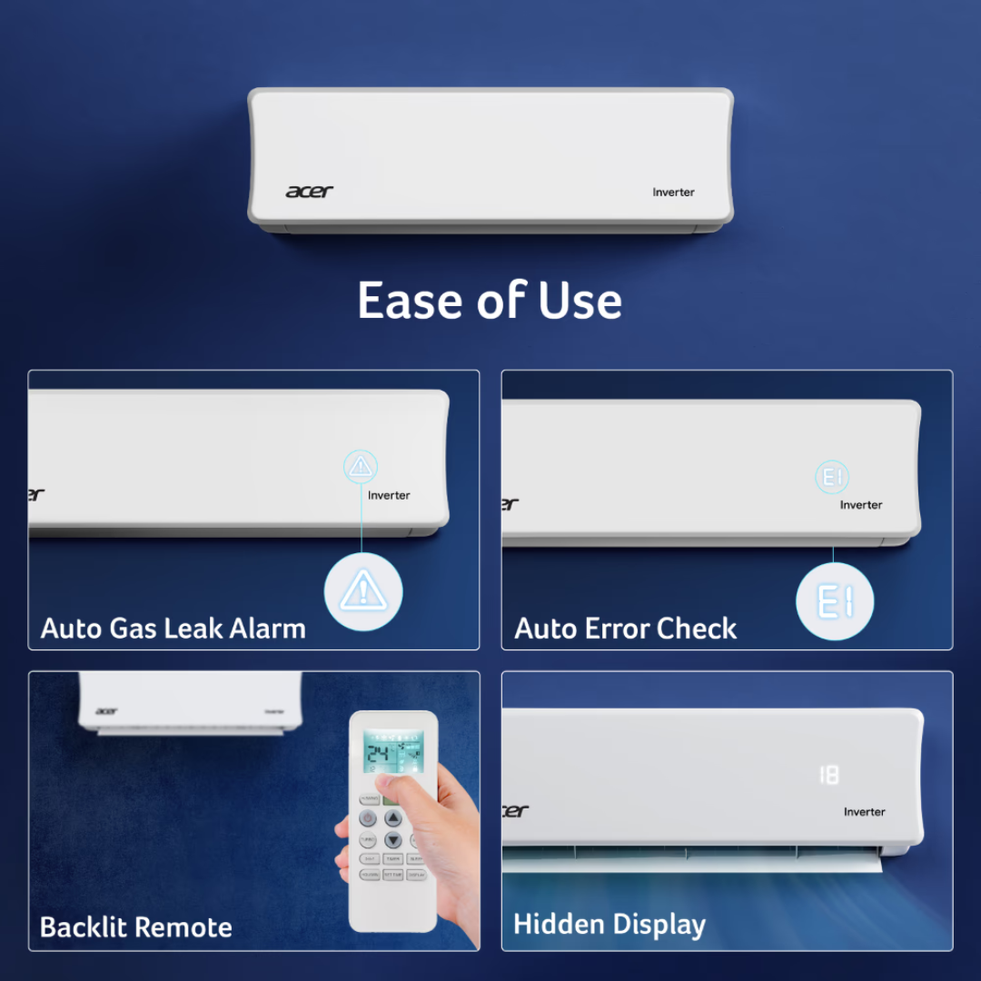 Acer 1.5 Ton 3 Star Smart Split AC (Copper, 5 in 1 Convertible, Anti-Bacterial PM 1.0 Filter, Cools at 55 degree Celsius Temp, 10 Mtrs Long Air Throw, 2025 Model), AR15AS3IO1HLE25 Acer 1.5 Ton 3 Star Smart Split AC (Copper, 5 in 1 Convertible, Anti-Bacterial PM 1.0 Filter, Cools at 55 degree Celsius Temp, 10 Mtrs Long Air Throw, 2025 Model), AR15AS3IO1HLE25
