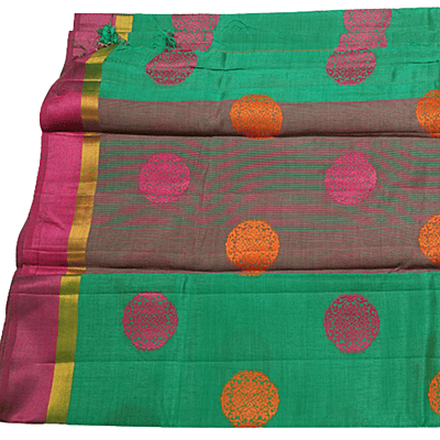 T.Meena Butta Saree (Green)