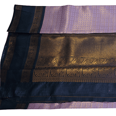 Ruchi Saree (Black + Peach)