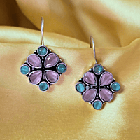 Roop Earrings- Sea Blue and Baby Pink Roop Earrings- Sea Blue and Baby Pink
