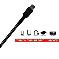 Champion Type-C 3Amp 1Mtr Braided Data Cable Black (Series -C)- Champion Type-C 3Amp 1Mtr Braided Data Cable Black (Series -C)-