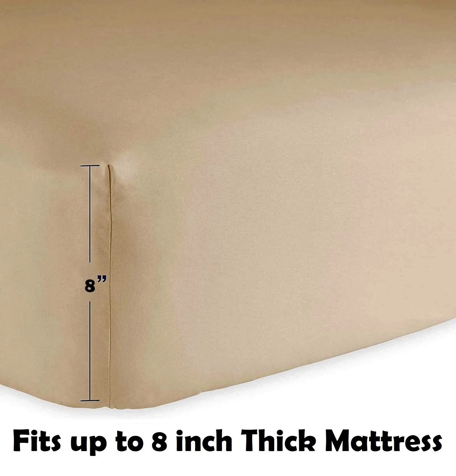 Bedsheet (Fitted) Glace Cotton 300 TC - Plain - Desert Beige Bedsheet (Fitted) Glace Cotton 300 TC - Plain - Desert Beige