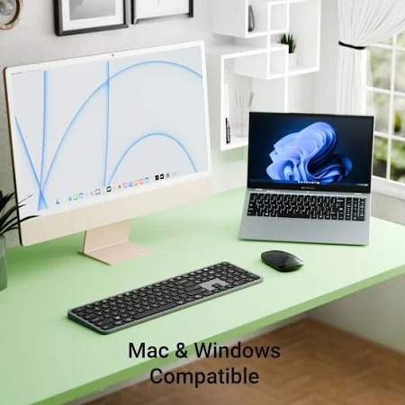 ZEBRONICS K5002MW Slim Wireless Keyboard with in-Built Battery, Copilot AI Key, Windows | Mac | iOS | Android, Scissor Switch, 3 Bluetooth + 2.4Ghz, 109 Keys, 13 Multimedia Keys, Type C Charging