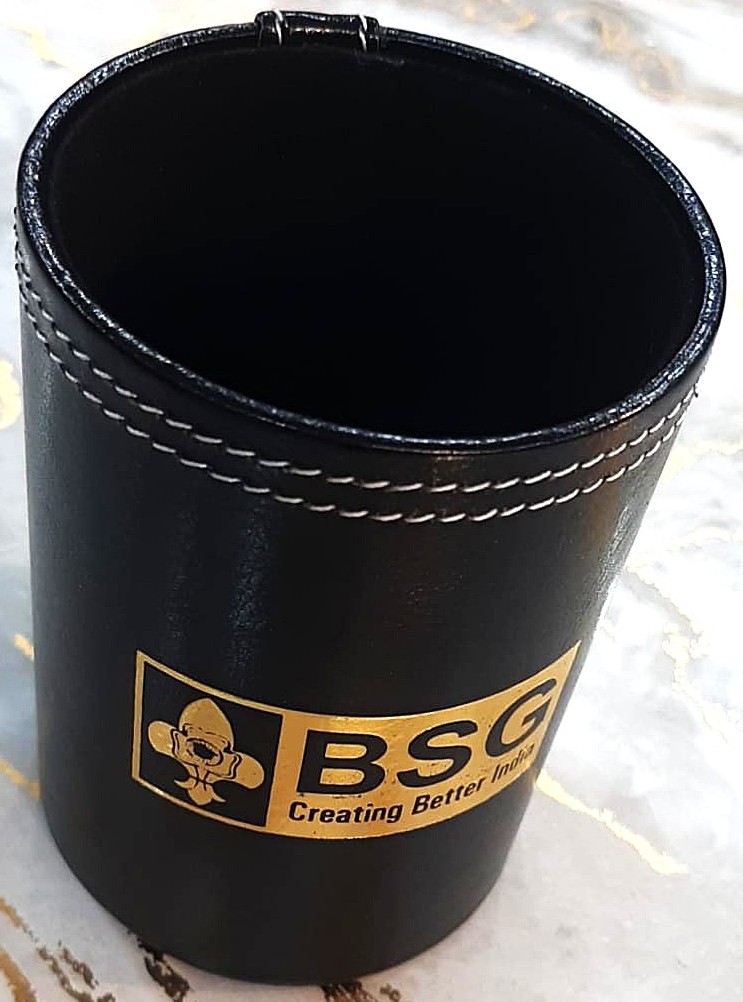 Pen Stand Leather With BSG Logo printed Pen Stand Leather With BSG Logo printed