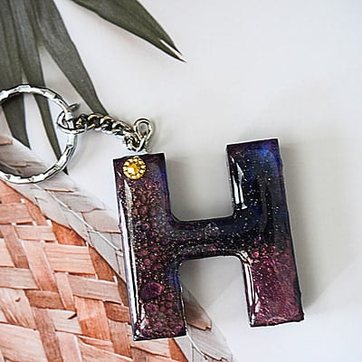 'H' ENIGMA LETTER KEYCHAIN