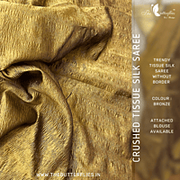 CRUSHED TISSUE SILK SAREE USTSTES23520 CRUSHED TISSUE SILK SAREE USTSTES23520