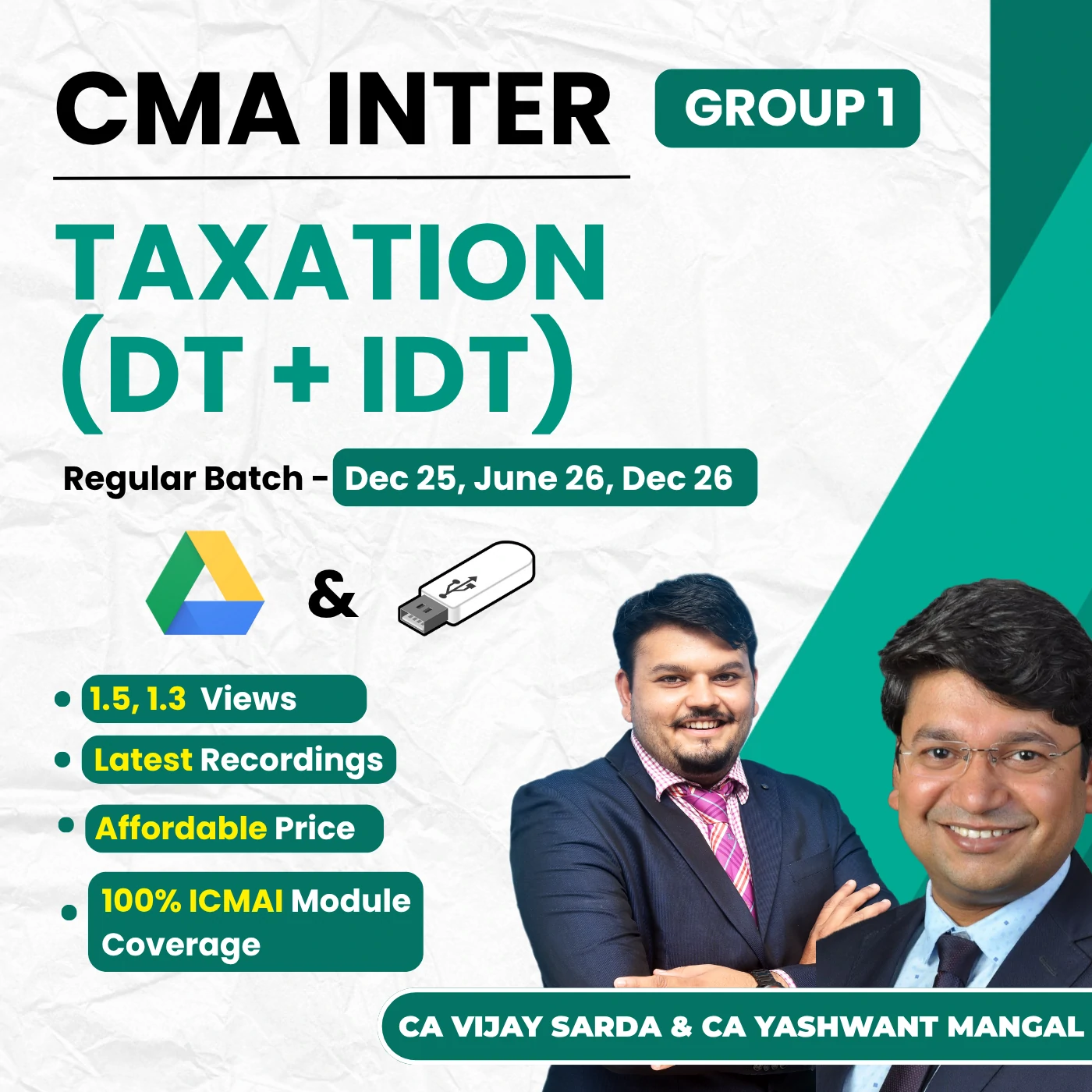 CMA Inter Taxation (Group 1) By CA Yashvant Mangal and CA Vijay Sarda CMA Inter Taxation (Group 1) By CA Yashvant Mangal and CA Vijay Sarda