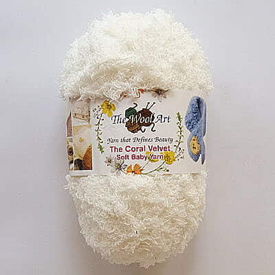 Coral Velvet Soft Baby Yarn White Coral Velvet Soft Baby Yarn White