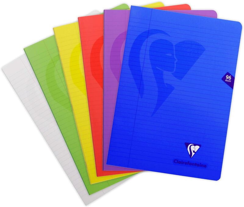 Clairefontaine MIMESYS Stapled Notebooks, 90gsm, Lined + Margin, Set of 6 Mixed Colors Clairefontaine MIMESYS Stapled Notebooks, 90gsm, Lined + Margin, Set of 6 Mixed Colors