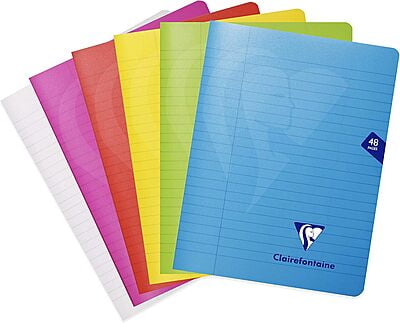 Clairefontaine MIMESYS Stapled Notebooks, 90gsm, Lined + Margin, Set of 6 Mixed Colors Clairefontaine MIMESYS Stapled Notebooks, 90gsm, Lined + Margin, Set of 6 Mixed Colors