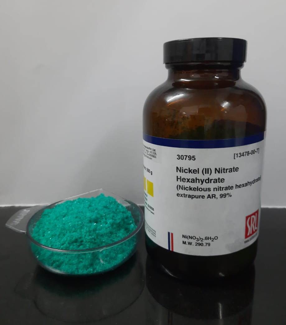 Nickel (II) Nitrate 250gm Hexahydrate extrapure AR, 99% SRL