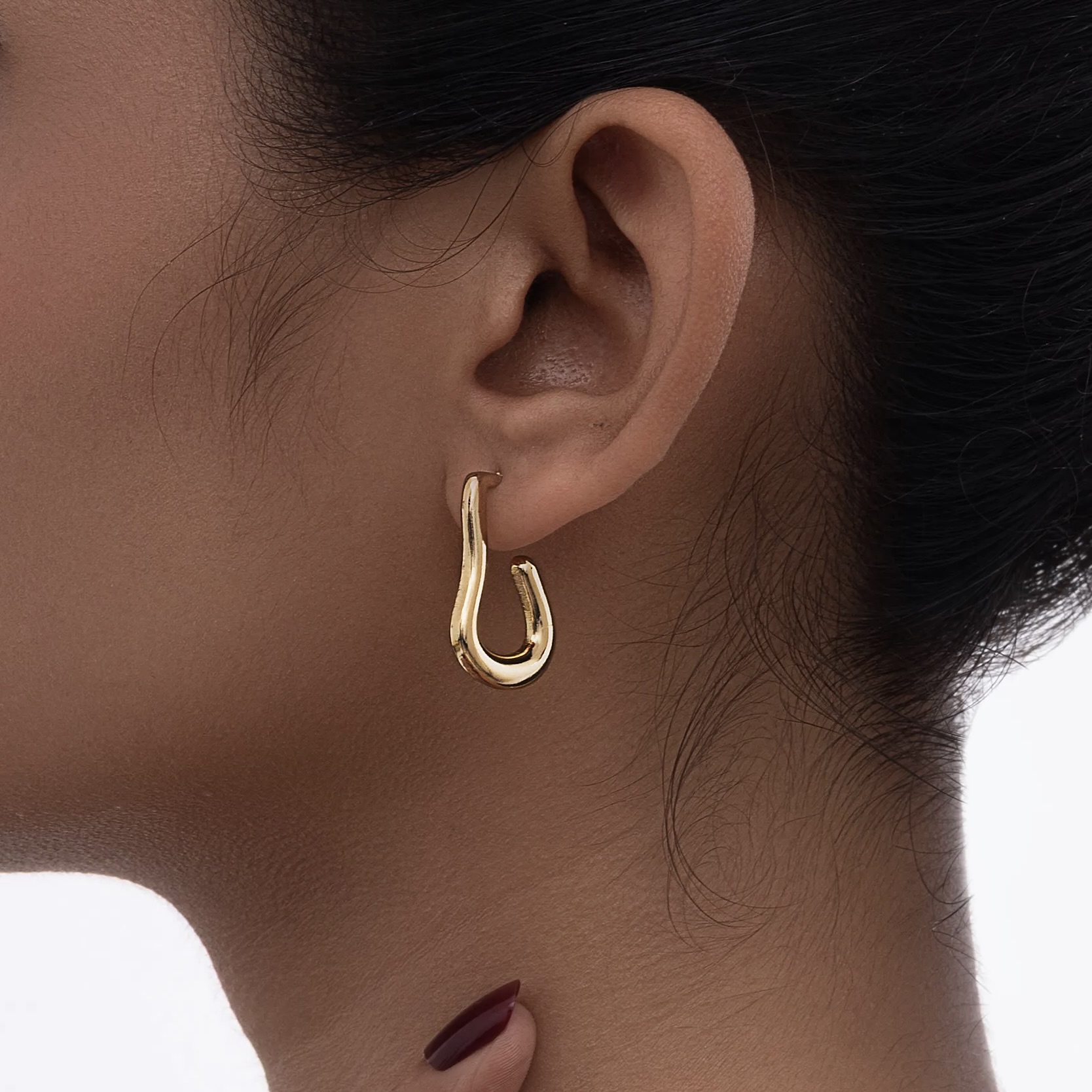 Contemporary Half Hoop Earrings