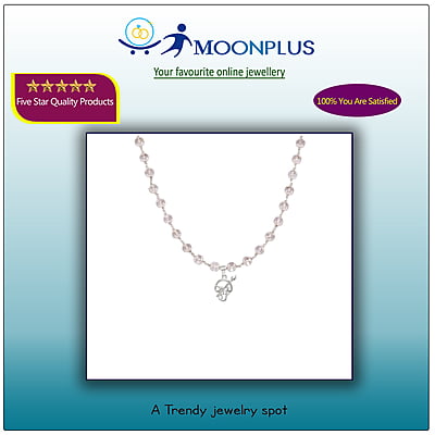 Silver Capped Spatika Mala with Om Pendant Silver Capped Spatika Mala with Om Pendant