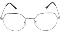 Female Oversized Spectacle Frames. Transparent ARC Lens. Silver Color Metal Frame. Female Oversized Spectacle Frames. Transparent ARC Lens. Silver Color Metal Frame.