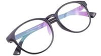 Unisex Oversized Round Spectacle Frame. Glossy Black Color Frame. Transparent ARC Lens. Unisex Oversized Round Spectacle Frame. Glossy Black Color Frame. Transparent ARC Lens.