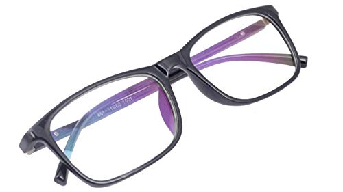 Soigné Unisex Large Rectangular Specs Frame. Glossy Black