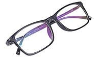 Soigné Unisex Large Rectangular Specs Frame. Glossy Black Soigné Unisex Large Rectangular Specs Frame. Glossy Black